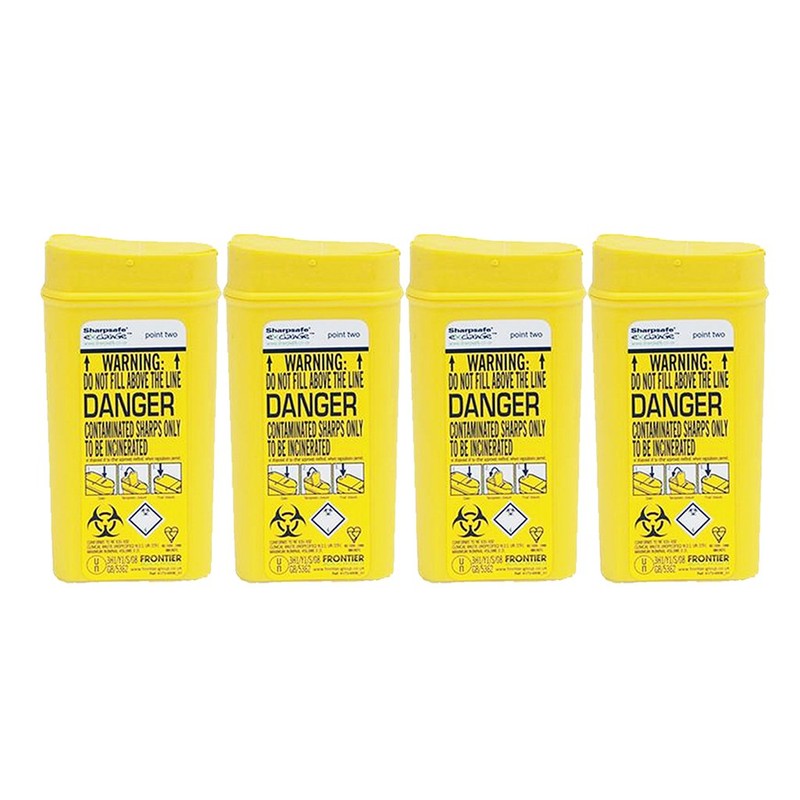 Sharpsafe Disposable Sharps Bin 0.2 Litre - Pack of 4