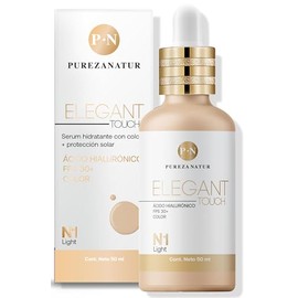 PUREZA NATUR Serum hidratante facial con Ácido hialurónico + FPS 30 + Color Elegant touch 3 en 1 50ml (N1 Light)