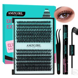 Lash Extension Kit 280PCS Eyelash Clusters 60D 80D DIY Eyelash Extension Kit Individual Lashes Natural Lash Clusters Kit with Lash Bond and Remover, Lash Tweezers(D-Mix9-16mm Kit)
