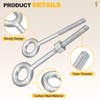 METALLIXITY Eye Bolt with Nuts (1/4"x4") 2Set, Zinc-Plated Carbon Steel