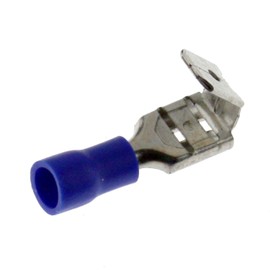 Lumonic 25 x Blade Receptacles + Junction 1.5 - 2.5 mm² in Blue I Blade Receptacles for Flat Connector 0.8 mm x 6.4 mm I Cable Lugs Flat Connector Partially Insulated