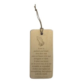 Rustic Wood Bible Verses Wall Decor, Christian Wall Art, Small Religious Gift (1 Corinthians 13:4-6)