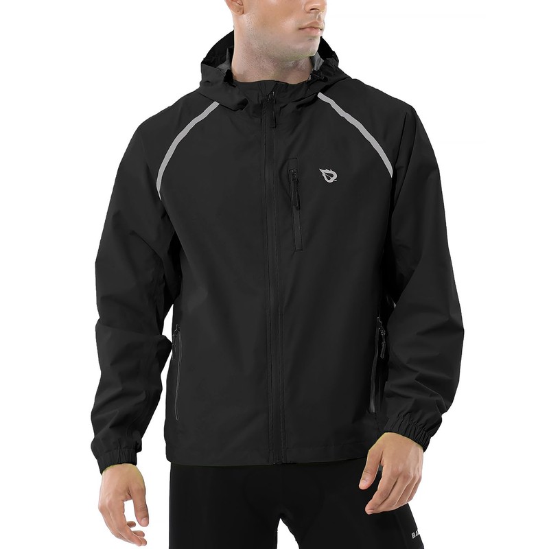 baleaf Men's Rain Jacket Waterproof Windbreaker Running Cycling Golf Hiking