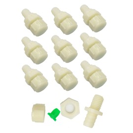 UtySty 10 Pack Bulkhead Water Tank Drain Valve Stopper with Cap M10 3/8 inch Hose Insert Connector Drainage End Thru-Bulk Pipe Fittings for Water Cooler Top Loading Dispenser Aquarium