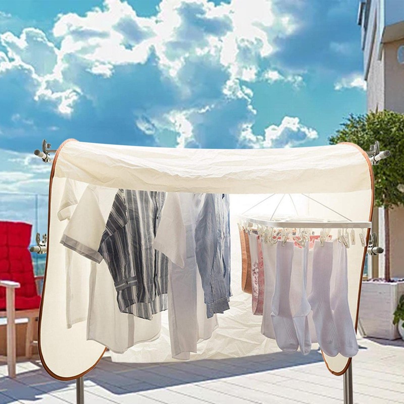 Fonowx Clothes Airer Cover, Balcony Clothes Protector, Clothes Rack, Dust