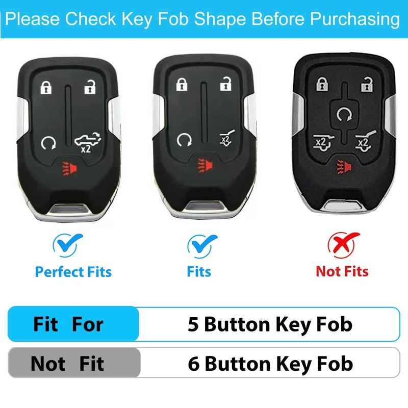 OLLEN 5-Button TPU Key Fob Cover, Fit for GMC Acadia