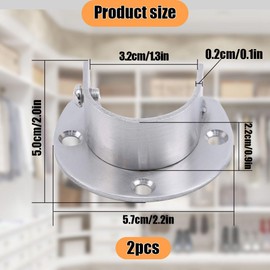 ASISUN 2 Pcs Oval Clothes Rail Rack Rack Rack Holder Stainless Steel