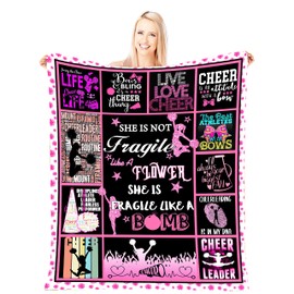 Cheer Blankets for Girls Cheerleader's Cheerleader Gifts Blanket 60"x50" Ultra-Soft Cheerleaders Gifts Blanket Cozy Warm Throw Blanket Cheer Coach Gift Cheer Squad Birthday Gift Ideas for Teens Kids