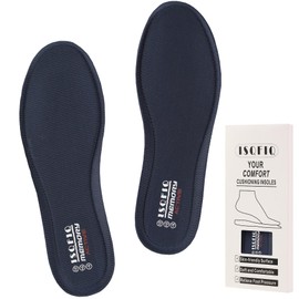 ISQFIQ Memory Foam Inner Soles, Cushioned Replacement Shoe Insoles for Men Women, Soft Inserts for Walking Boots, Trainers, Wellie(Navy, UK 8)