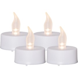 Star 4er Set Teelichte,Paulo', Timer-Funktion, flackerndes Licht, warmweiß, Ø 4cm