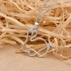Paialco 925 Sterling Silver Outline Bunny Rabbit Pendant Necklace, White