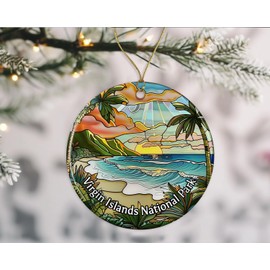 Virgin Islands National Park Ornament, Stained Glass Look Ornament, National Parks Christmas Ornament, Keepsake Ornament, Travel Souvenirs, Christmas Ornament Ceramic Gift Printed on Both Sides