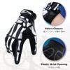 YAPJEB Skeleton Gloves Adjustable, Touch Screen Windproof Skull Gloves fit