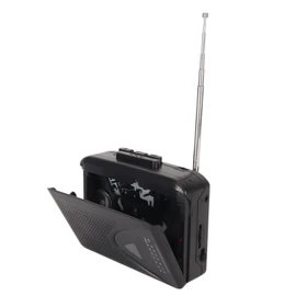 Mini Dv Tape Player, 8Mm Tape Player, Support External Playback Cassette Player 45mm 8Ω 1W FM AM Radio Speaker Stereo Cassette Player for School (Black)