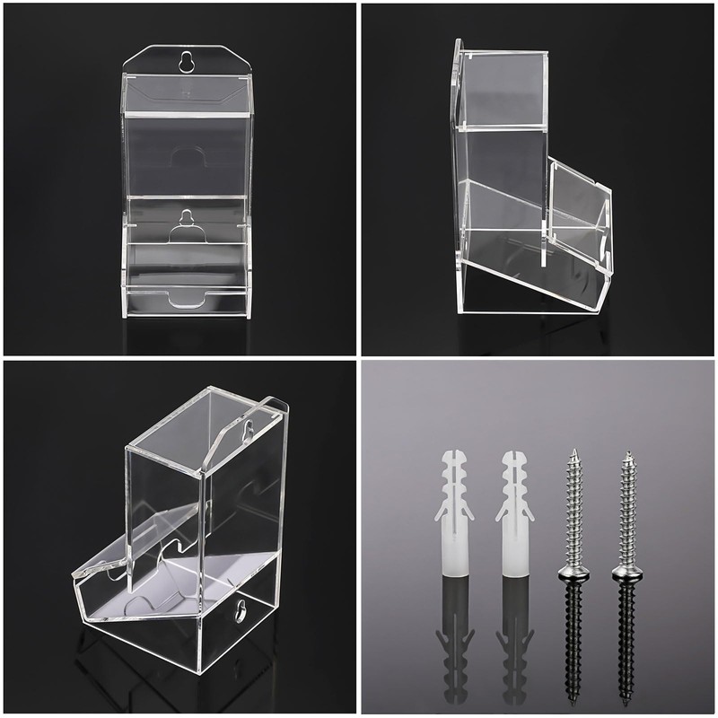 Hipiwe Clear Qtip Dispenser Wall Mount Acrylic Q Tip Holder