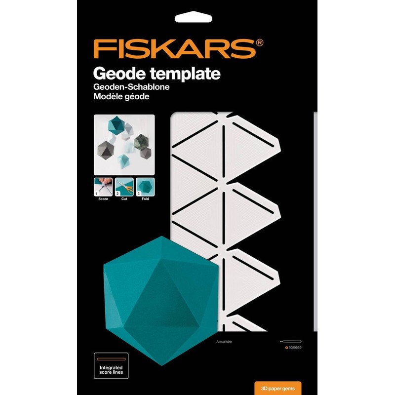 Fiskars 3D Paper Jewel, Geode template, For Creating 3D Shapes,