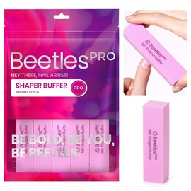 Beetles Professional Nail Buffer Sanding Block 100 Grit 4-Sided Nail Buffers Blocks Nail File Pink for Nail Art Manicure - Color: 10 Pcs Nail Buffer Block 100 Grit