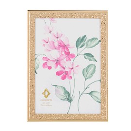 Concepts Gold Crinkled Metal Picture Frame With Crystal Clear Glass, Extra Durable Photo Frames, Display Wallhung/Tabletop Vertically Or Horizontaly (1 Pack - Gold, 5X7)