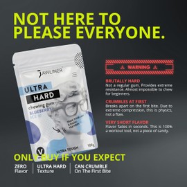 Jawliner® Pioneers the Toughest Handmade Extreme Ultra15x Harder Jawline Gum with 12 Weeks Coaching - Sugar-Free Mastic Gum with No Artificial Flavors - Hard Chewing Jaw gum for Jaw Shaping & Mewing (2 Months Pack)