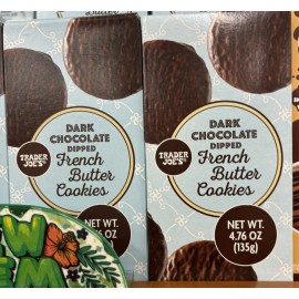 Trader Joe's 2 Packs Trader Joe’s Dark Chocolate Dipped French Butter Cookies 4.76oz 135g