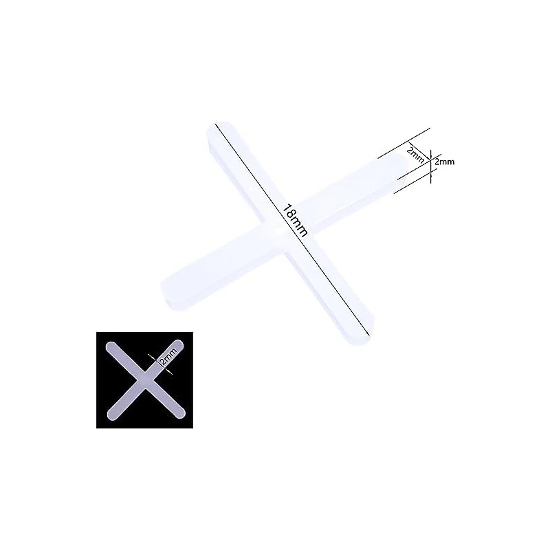 3000pcs Tile Leveling System Spacers Cross Shaped White Plastic Tiling
