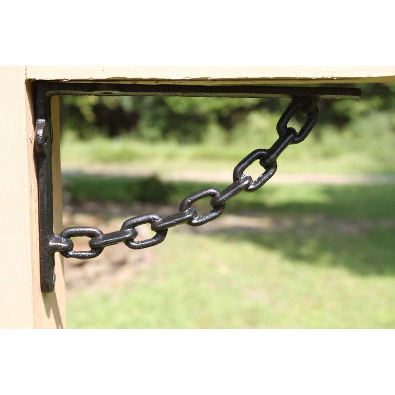 EZ Rider Mailbox Post Decor, Black Cast Iron Corner Brackets,