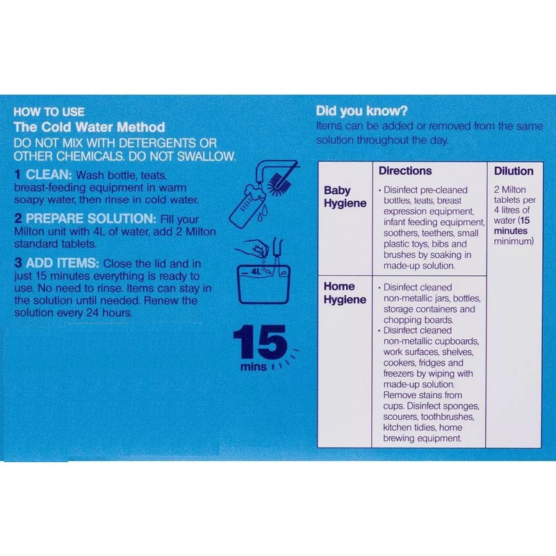56 x Milton Sterilising Tablets - Kill 99.9% of Germs