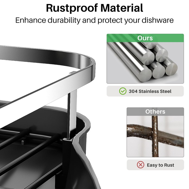SNTD Dish Drying Rack, Expandable Dish Rack for Kitchen Counter,