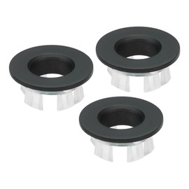 PATIKIL Sink Overflow Ring, 3Pcs Sink Basin Trim Overflow Cover Insert in Hole Round Ring Covers Caps for Kitchen Bathroom, Black