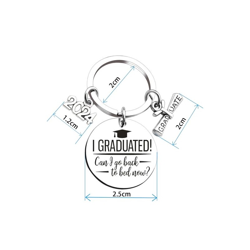 BOOSHMall Graduation Keyring, Graduation Keychain Stainless Steel Class of 2024