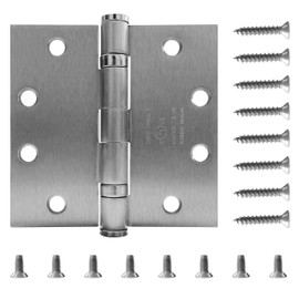 JELOSTONE 3 Pack - Commercial Grade Ball Bearing Door Hinge 4-1/2 x 4-1/2, UL Listed & 3 Hour Fire Rated, Full Mortise, JS-5BB2 (Satin Chrome)