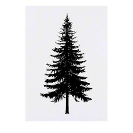 'Pine Tree Silhouette' Temporary Tattoo - Water Resistant, Skin-Safe, Non-Toxic Transfer (TO00081549)