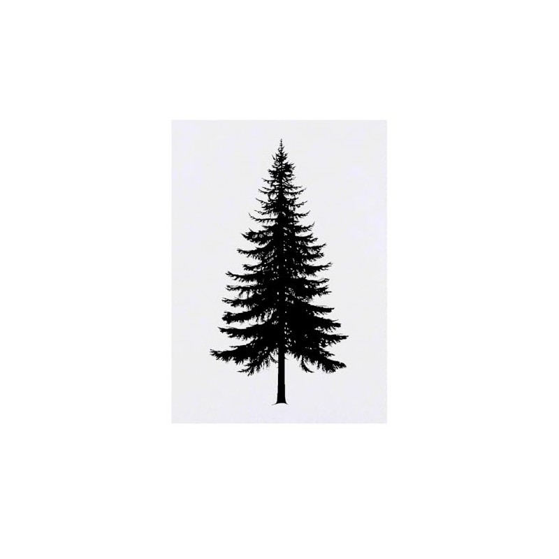 'Pine Tree Silhouette' Temporary Tattoo - Water Resistant, Skin-Safe, Non-Toxic