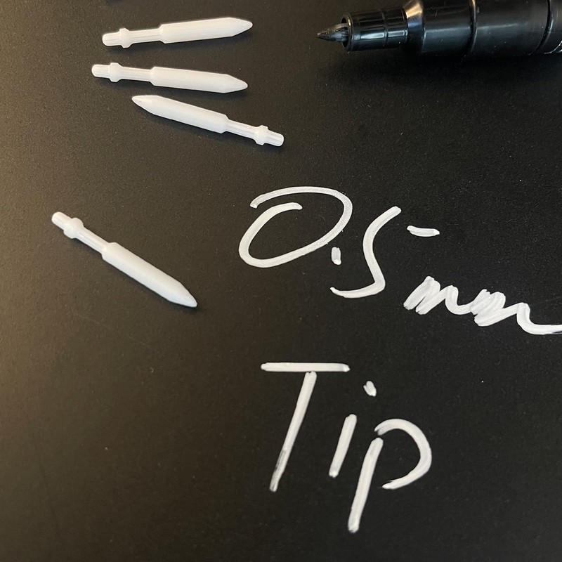 FULIBAO 0.5mm Extra Fine White Fiber Replaceable Marker Tips, 5