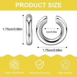 Silver Hoop Earrings Small Women's Silver Earrings Chunky Small Gold Hoop Earrings Chunky Thick Cartilage Hoop Huggie Hoop Earrings Mini Small Hoop Earrings Lightweight Wide Earrings Girls, Stainless