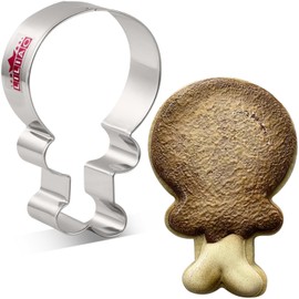 LILIAO Thanksgiving Turkey Leg Cookie Cutter - 2.7 x 3.9 inches - Stainless Steel