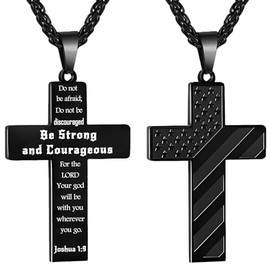 Ghloyza Cross Pendant Necklace Inspirational Bible Verse Jewelry Christian Easter Gift Religious Easter Gifts for Men Women