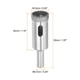 HARFINGTON Diamond Drill Bits 15mm Serrated Hollow Core Hole Saw for Glass Ceramic Porcelain Tile Marble Stone
