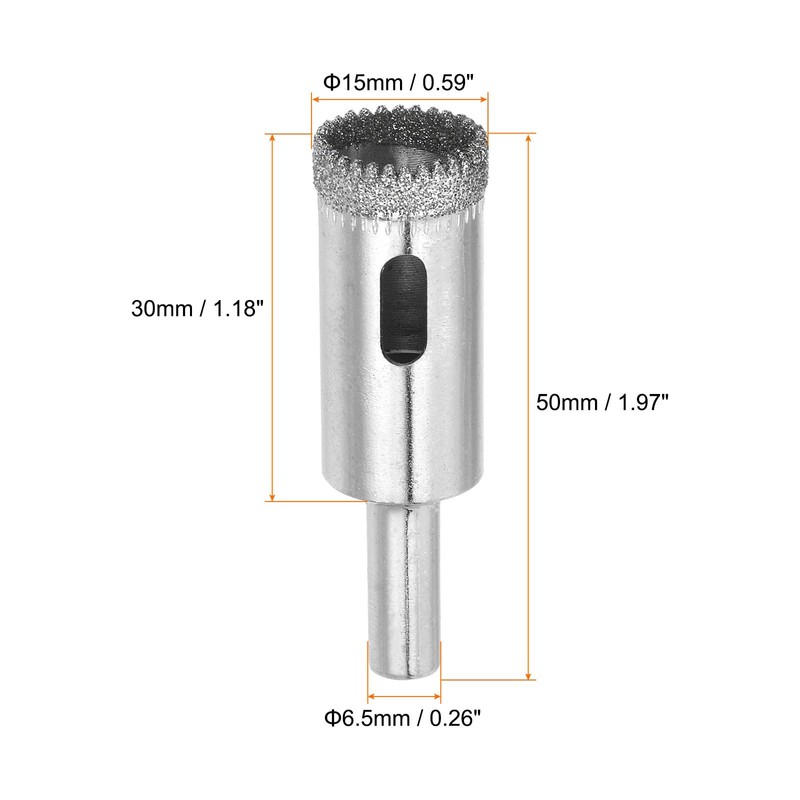 HARFINGTON Diamond Drill Bits 15mm Serrated Hollow Core Hole Saw
