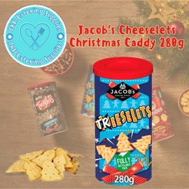 Jacob's Cheeselets Christmas Caddy 280g - Festive, Cheesy Delight in a Special Holiday Tin!