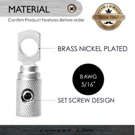 Conext Link RT8N-2 Set Screw Ring Terminal 2 Pack (8 Gauge, Nickel)