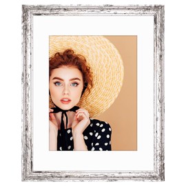 TWING 11x14 Picture Frames with Wave Texture,Rustic Distressed White Picture Frame Display Pictures 8x10 with Mat or 11x14 Without Mat,Large Gallery Collage Picture Frames for Wall Mounting