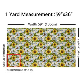jejeloiu Tela de girasol por The Yard, tela de tapicería de mariposa para sillas, sofá, estampado de mariposas, flor botánica, grano de madera, tela impermeable, 3 yardas, amarillo celeste
