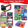 Tummy Time Floor Mirror with Crinkle Cloth Book and Teethers,