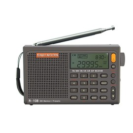 SIHUADON R108 Shortwave Portable Radio FM Stereo LW MW SW AIR Band DSP Full Band Radio with Headphones Jack and Antenna Jack Sleep Timer and Alarm Clock Function 500 Memories by RADIWOW