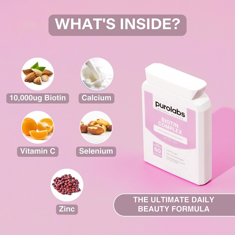 Biotin Hair Growth Supplement 10,000mcg - 90 High Strength Biotin