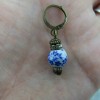 Pemby Studio CHINOISERIE Porcelain Bead Dangle Earrings Antique Bronze Tone
