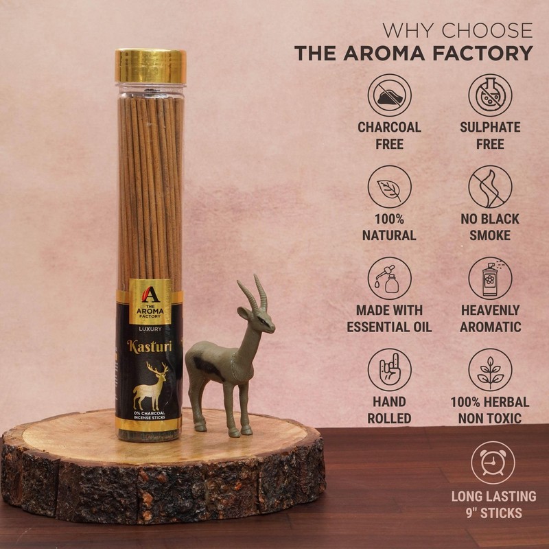 The Aroma Factory Kasturi Musk Agarbatti | Calmness of Musk