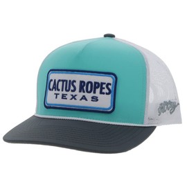 HOOEY Adjustable Snapback Trucker Hat with Cactus Ropes Logo (Mint/Grey/White), 0-8