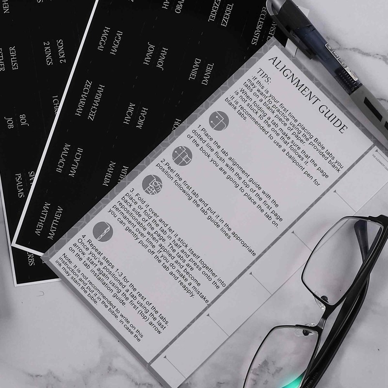 Thinkor Reposition Laminated Bible Tabs, Large Print Stickers, Easy to